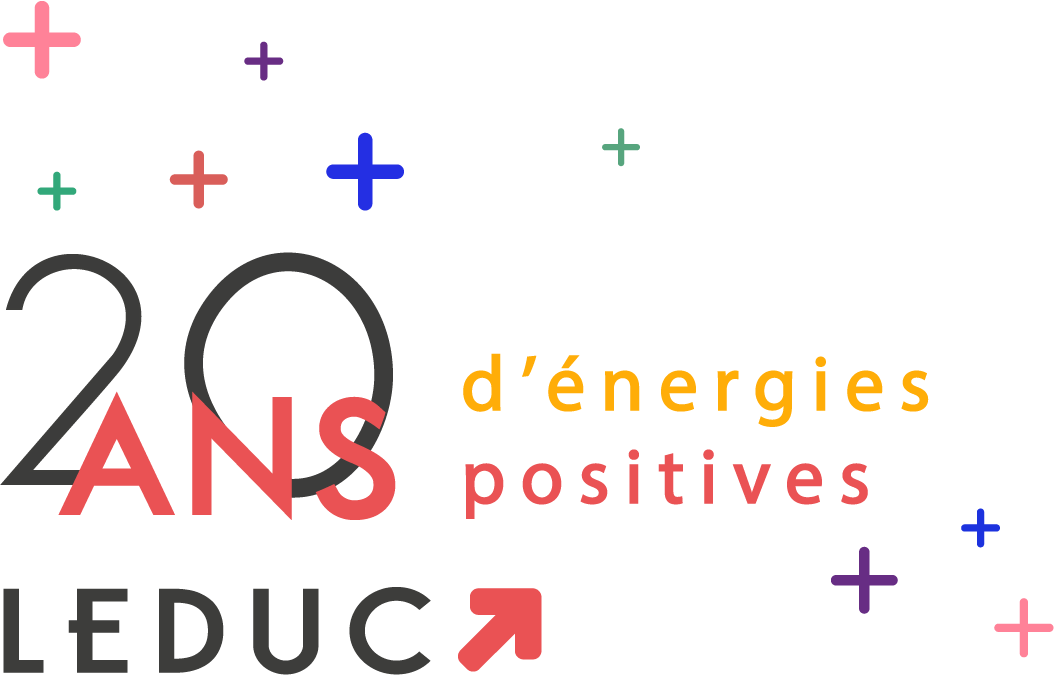 Logo 20 ans Leduc — d'énergies positives