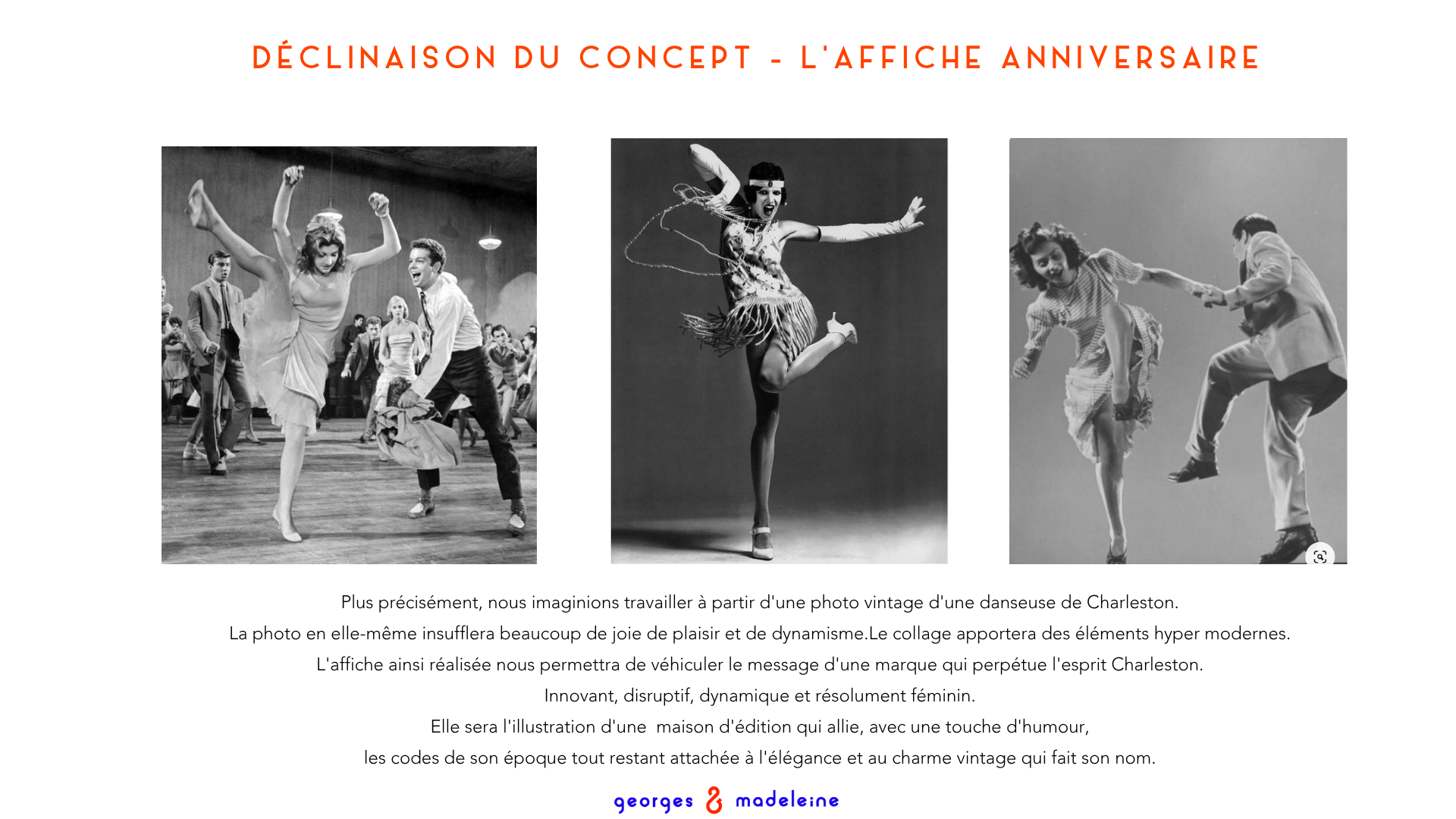 Planche du concept 1 — l’affiche anniversaire, danseuses de charleston vintage