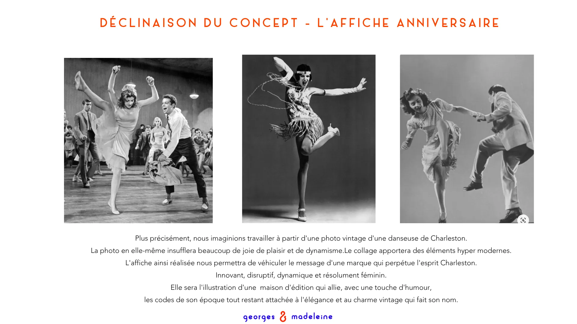 Planche du concept 1, l’affiche anniversaire, danseuses de charleston vintage