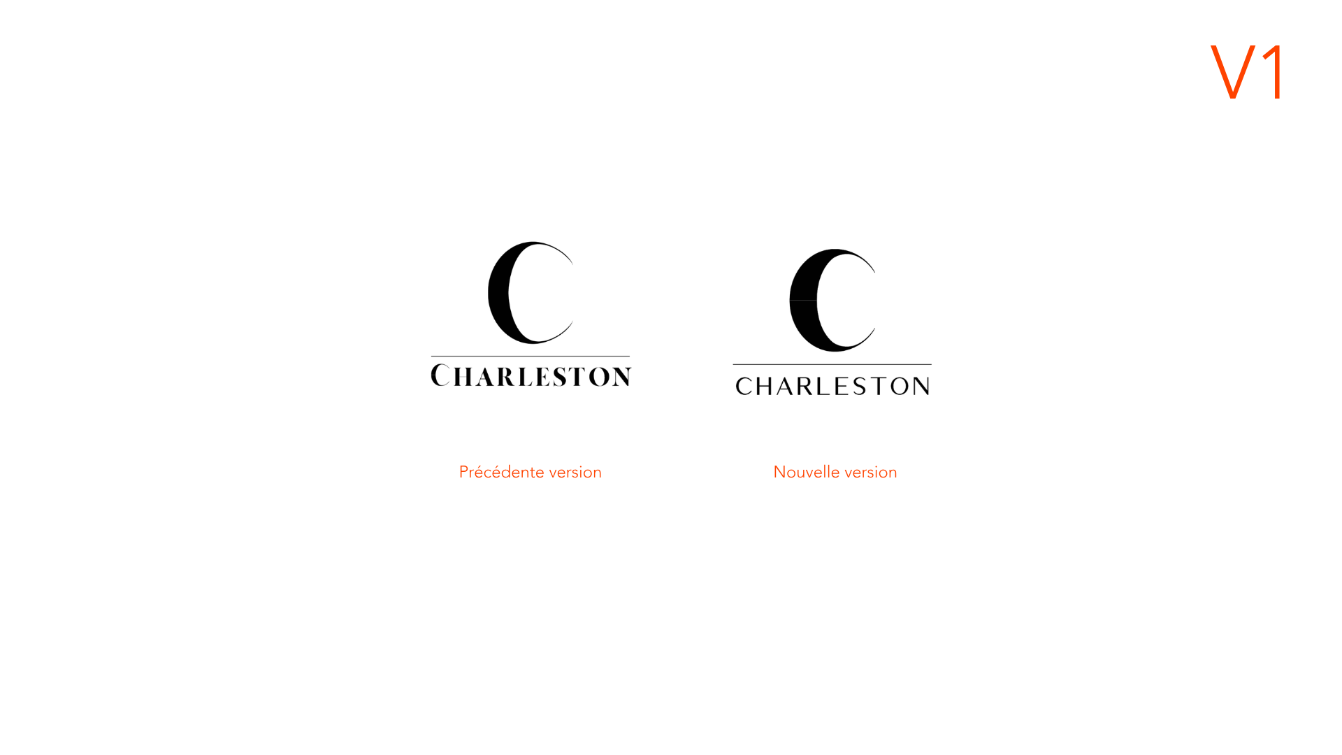 Refonte du logo Charleston — comparaison des versions