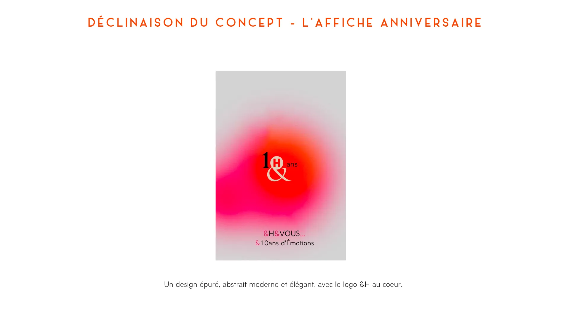 L’affiche anniversaire &H&VOUS, dégradé rose