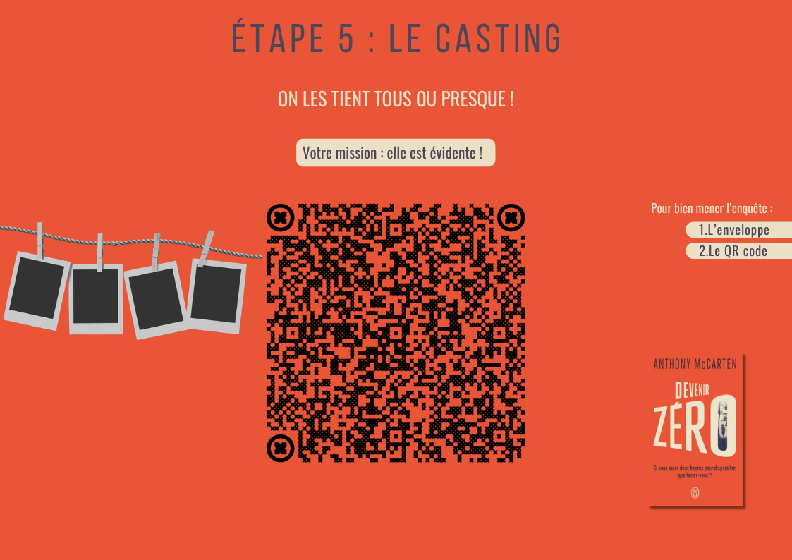 Énigme étape 5 — le casting