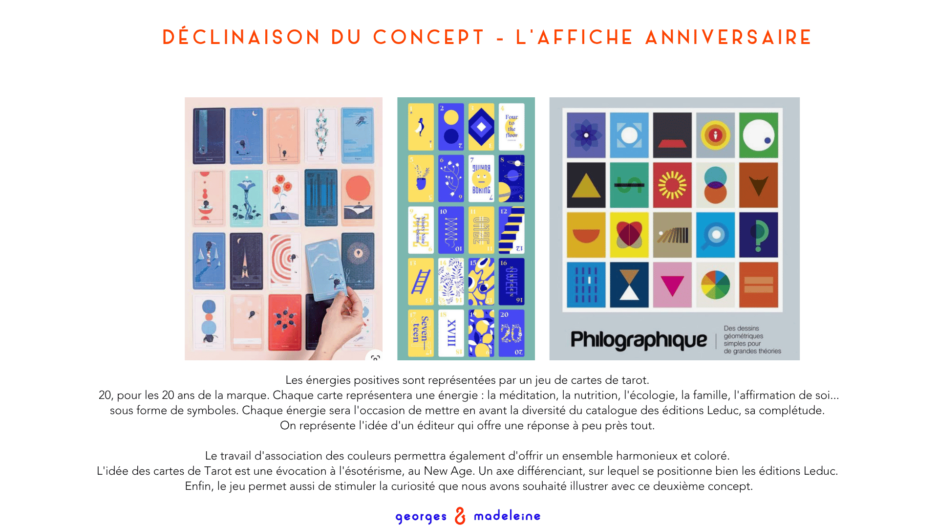 Concept 2 — l’affiche anniversaire, le jeu de 20 cartes d’énergies