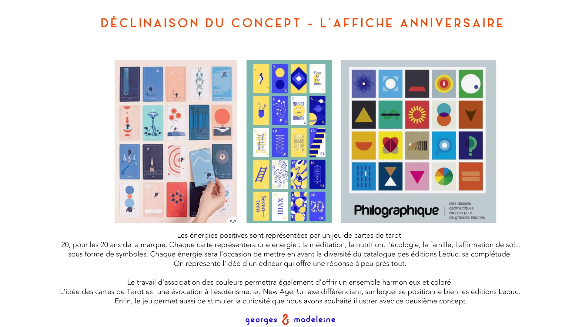 Concept 2, l’affiche anniversaire, le jeu de 20 cartes d’énergies