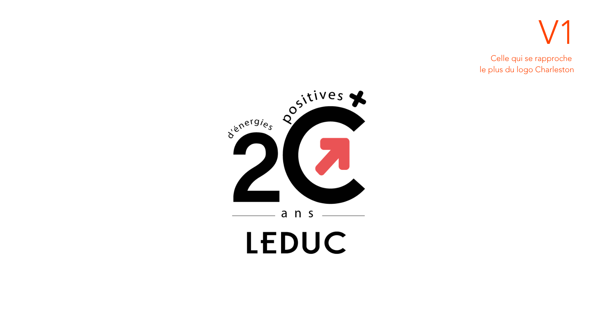 Piste de logo anniversaire des 20 ans Leduc — version 1