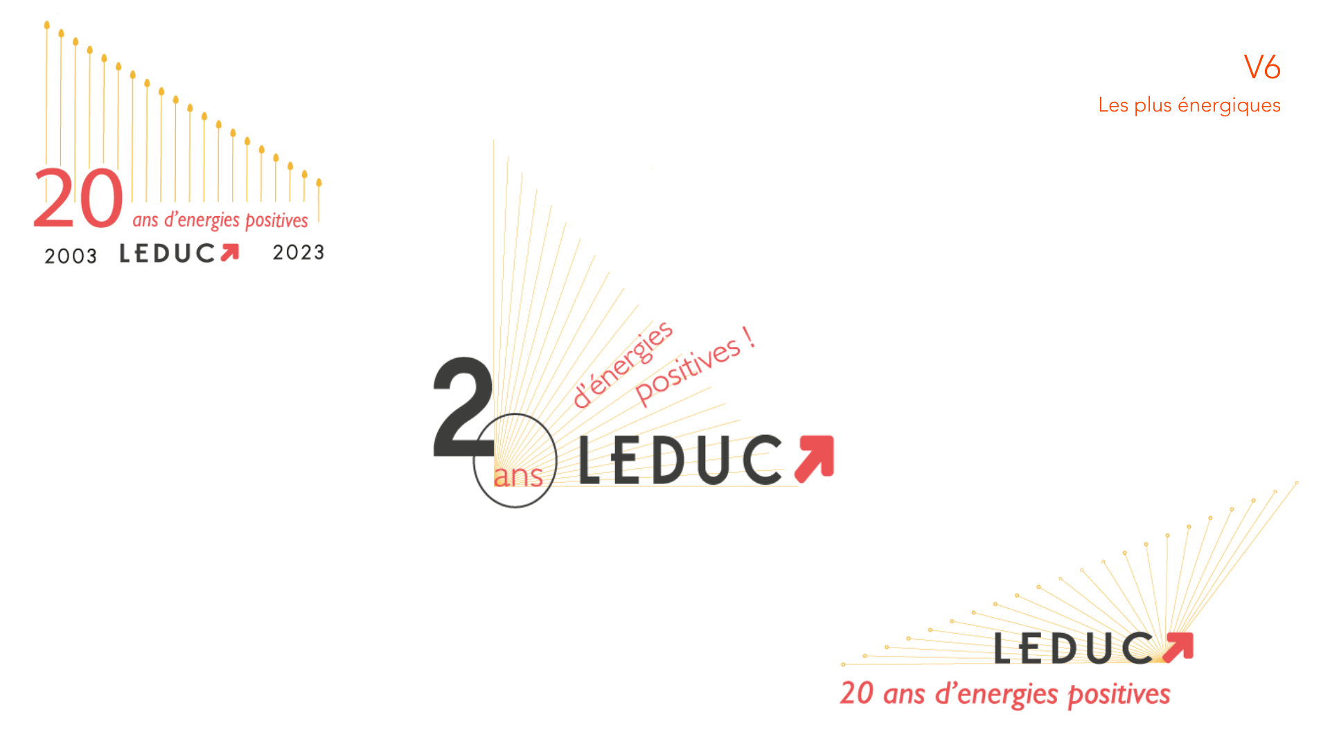 Piste de logo anniversaire des 20 ans Leduc — version 6, la plus énergique
