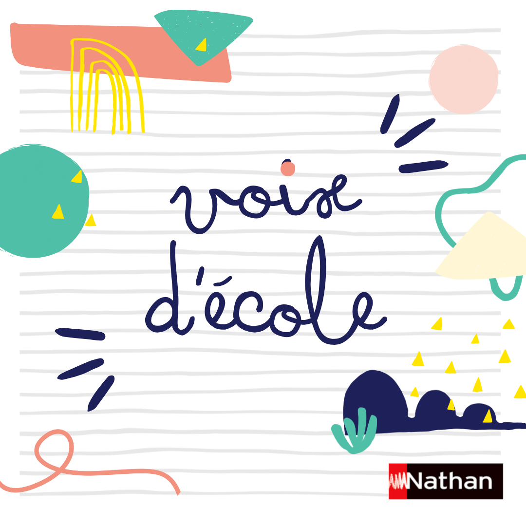 Visuel réseaux sociaux Voix d’école — identité du podcast
